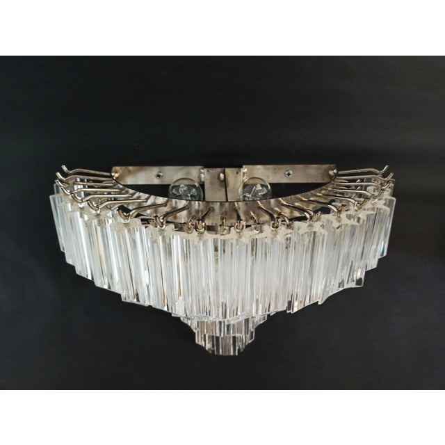 1970s Vintage Murano Glass Sconces with 63 Transparent Quadriedri, 1979, Set of 2 For Sale - Image 5 of 18