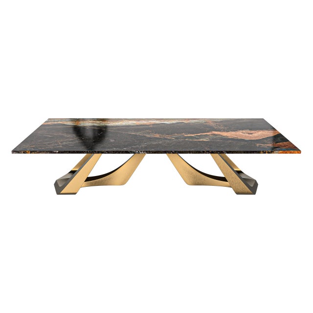 "Pagina" Coffee Table With Bronze and Golden Cobra Marble, Handmade Bizimyer Furniture. Unmatched. Unrivalled. Designed by...