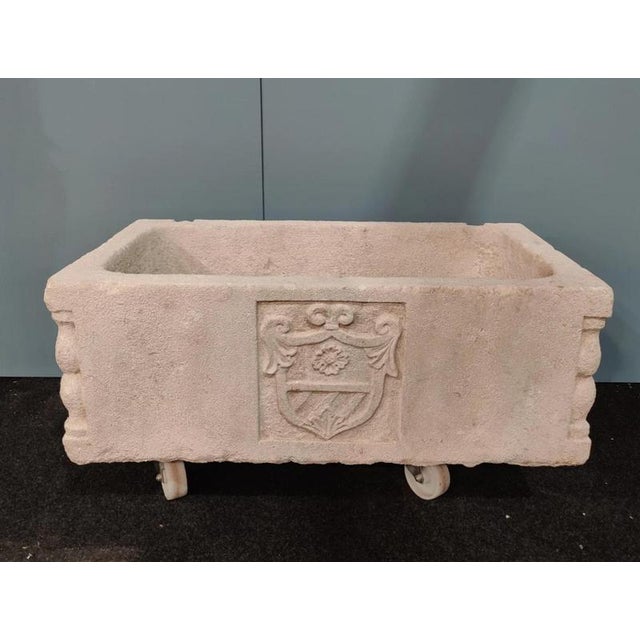 A generously sized stone sink of great quality and craftsmanship. from Venice, a private collection. The patina is...