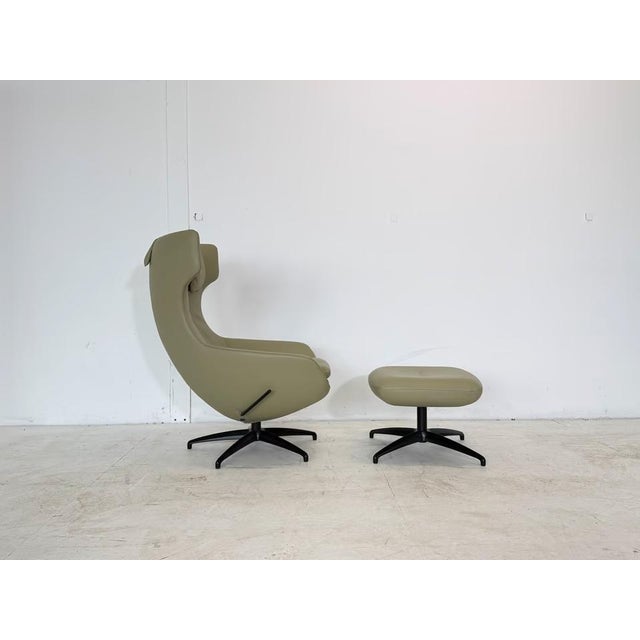 Animal Skin Set of Caruzzo Leather Relax Chair and Ottoman from Leolux For Sale - Image 7 of 16