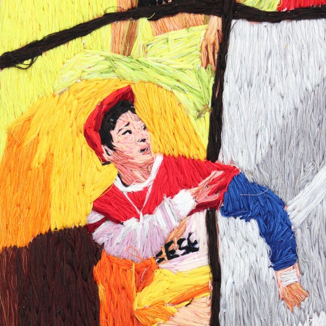 Freedom in Frames - Vibrant Textural Mixed Media on Canvas Original Artwork by Nilraya Bundasak For Sale - Image 4 of 12