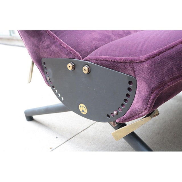 Purple 1950s P40 Modernist Lounge Chair by Osvaldo Borsani For Sale - Image 8 of 10