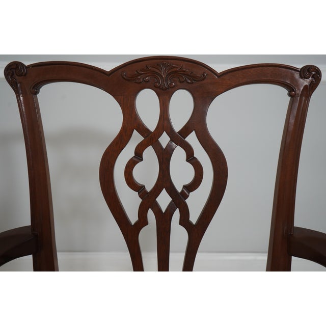 2000 - 2009 Set of 8 Stickley Chippendale Mahogany Dining Room Chairs For Sale - Image 5 of 18