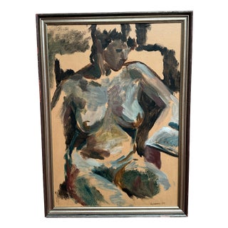 Mats Rehnman, Nude Study, 1984, Oil Painting on Panel, Framed For Sale