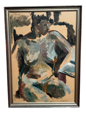 Mats Rehnman, Nude Study, 1984, Oil Painting on Panel, Framed