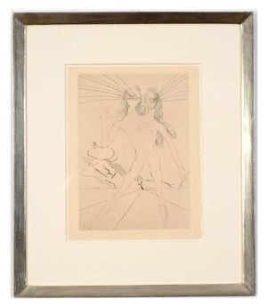 Salvador Dali, Bicéphale from Les Amours de Cassandre, Original Etching, 1960s, Framed