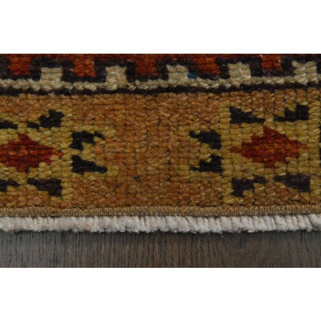 1970s 1970s Vintage Turkish Oushak Handmade Wool Cotton Orange Runner Rug For Sale - Image 5 of 11