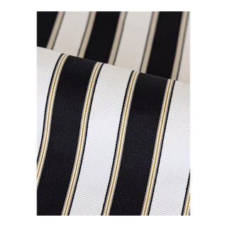 The House of Scalamandré Piano Stripe Fabric, Ebony For Sale