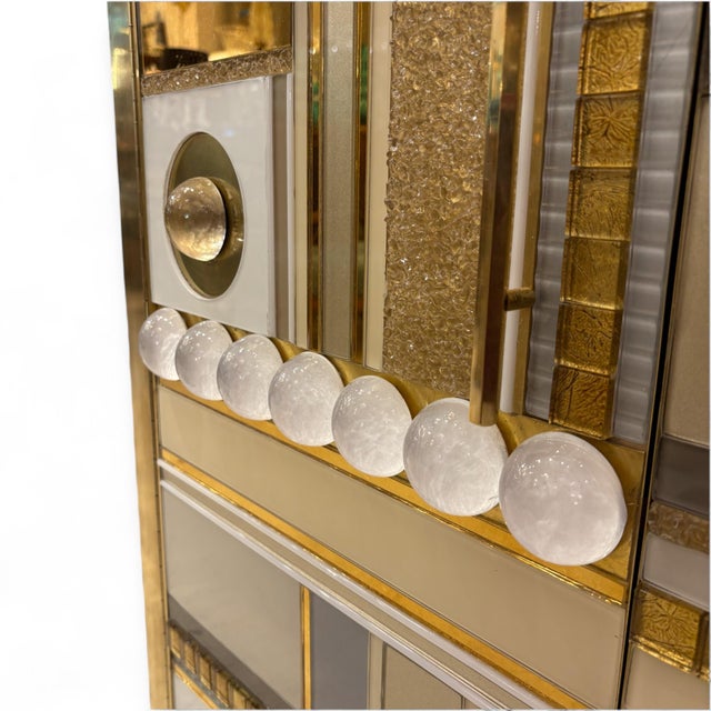 White and Gold Murano Glass Chest of Drawers, 1950s For Sale - Image 6 of 12