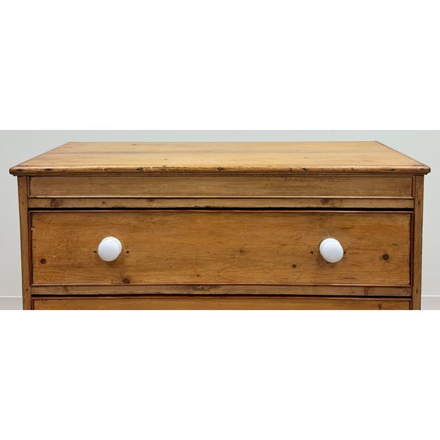 Antique English Pine Three Drawer Chest For Sale - Image 4 of 16