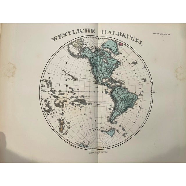 This is a lovely map of the Western Hemosphere. Title: Westliche Halbkugel; Created by A Stieler, 1878, Gotha. Many...