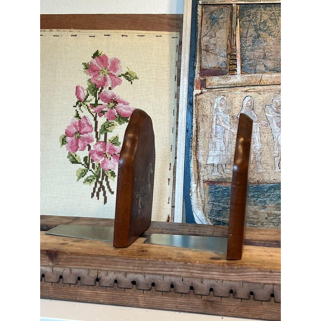 Mid-Century Modern Vintage Handpainted Duck Motif Bookends- a Pair For Sale - Image 3 of 8