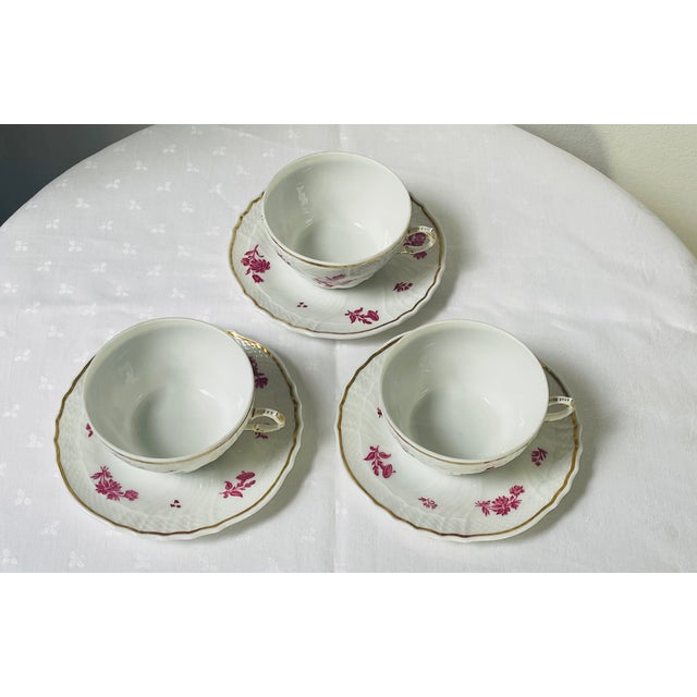 Vintage Richard Ginori 'Chinese Bouquet' Tea Cup and Saucer - Set of 3 For Sale - Image 16 of 17