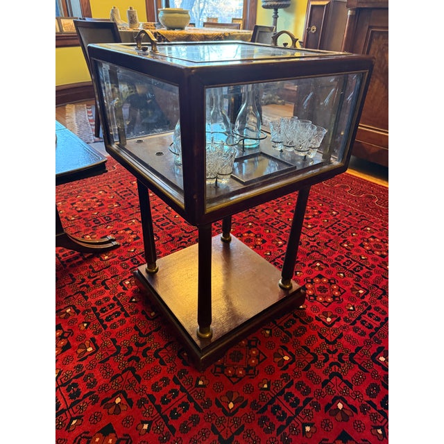 Antique Metamorphic Pop Up Bar Table Brass and Mahogany For Sale - Image 10 of 14