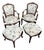 Set of 19th Century Louis XV Armchairs and Ottomans, 1890s, Set of 4 For Sale