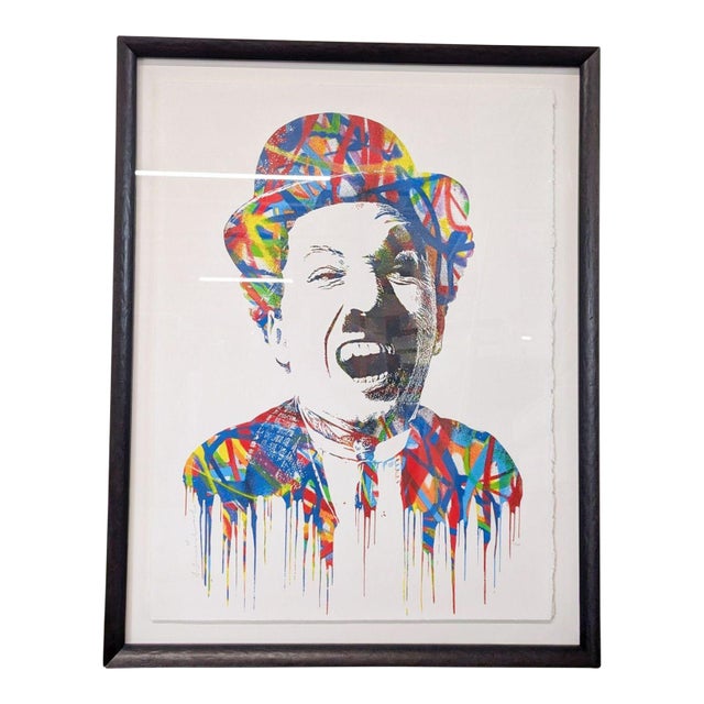 Framed Charlie Chaplin Limited Edition Print by Mr. Brainwash For Sale