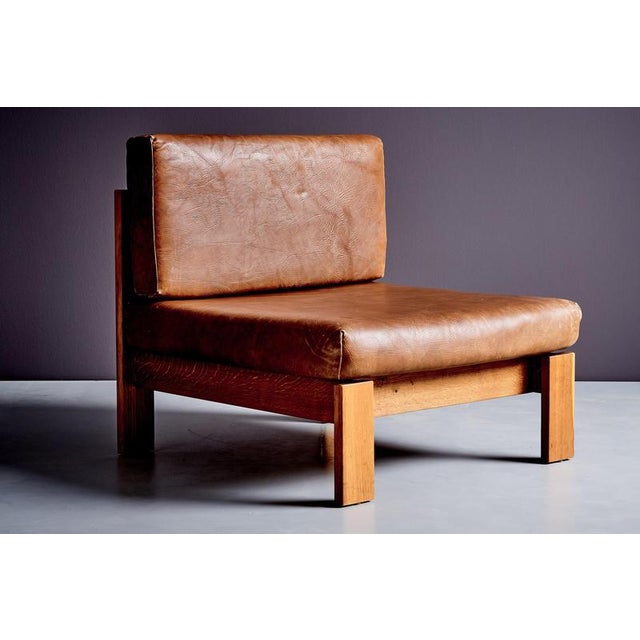 Modular Lounge Chairs in Oak and Leather, Germany, 1970s, Set of 3 For Sale - Image 4 of 10