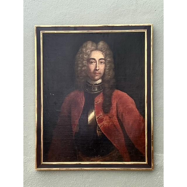 Baroque Vintage 1716 Original Oil Portrait of Gentleman For Sale - Image 3 of 13