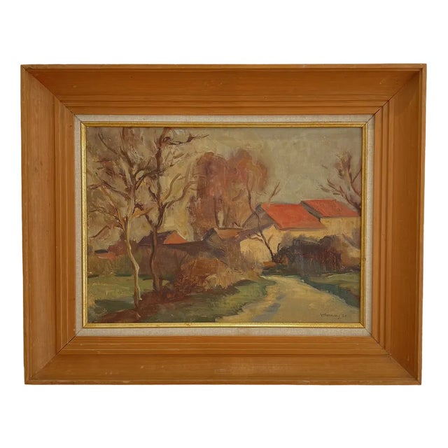 Charles Émile Moïse Hornung, A l'orée du village, 1929, Oil on Canvas, Framed For Sale