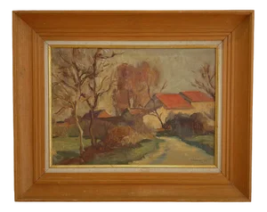 Charles Émile Moïse Hornung, A l'orée du village, 1929, Oil on Canvas, Framed