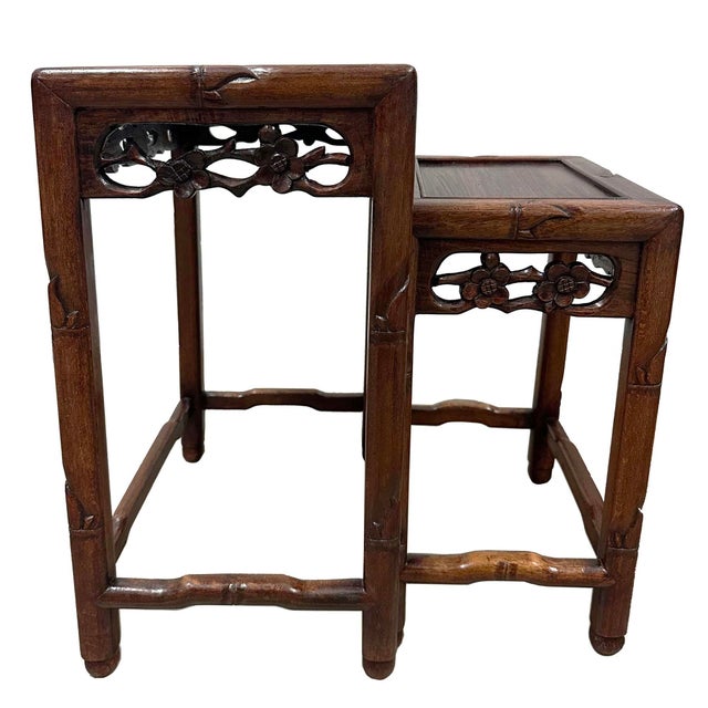 Early 20th Century Antique Chinese Nest of Four Nesting Tables, Hand-Crafted For Sale - Image 13 of 16