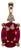 1.7Ct Madagascar Ruby Pendant With Natural Diamond Accent: Solid 14k Gold, 8x6mm For Sale