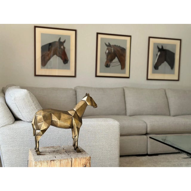 Metal 2000s Vintage Modern Cubism Equestrian Horse Sculpture For Sale - Image 7 of 10