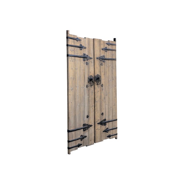 Chinese Vintage Iron Hardware Door Gate Wall Tall Panel For Sale - Image 4 of 12