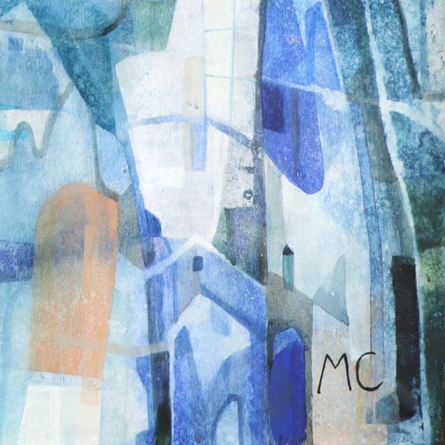 Wild Blue 2 - Original Blue Abstract Architectural Acrylic Painting on Canvas For Sale In Los Angeles - Image 6 of 7