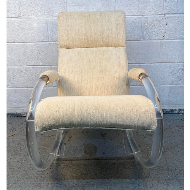Mid-Century Modern Vintage Lucite Rocking Chair by Charles Hollis Jones, Attributed For Sale - Image 3 of 12