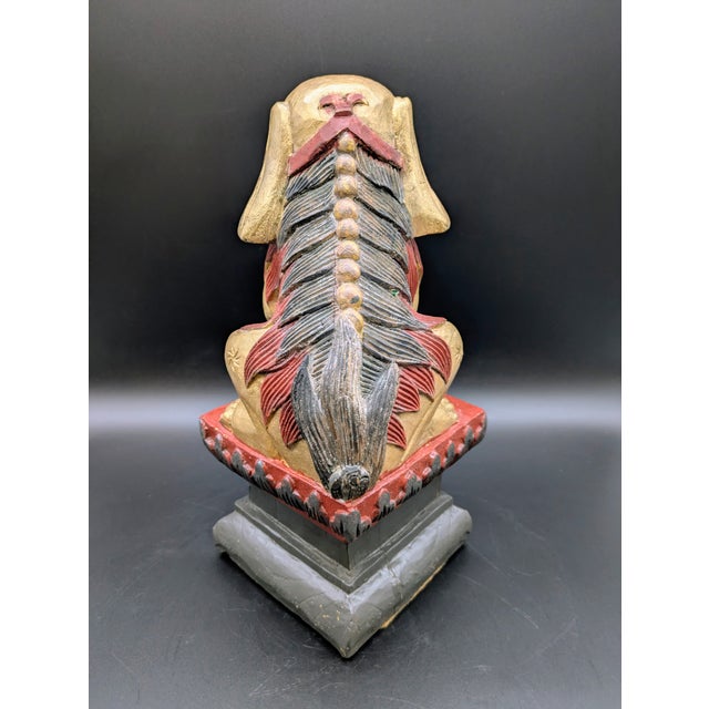 Wood Unique Mid 20th Century Hand-Carved Chinese Foo Dogs For Sale - Image 7 of 10