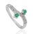 Contemporary Carat&Her Modernist Natural Emerald & Diamond Toi Et Moi Swirl Ring, Size 8 For Sale - Image 3 of 12