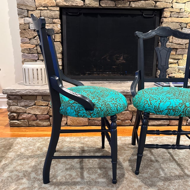 Ink Blue 1930s Amish Schoolhouse Wood Chairs - Set of 2 For Sale - Image 8 of 8