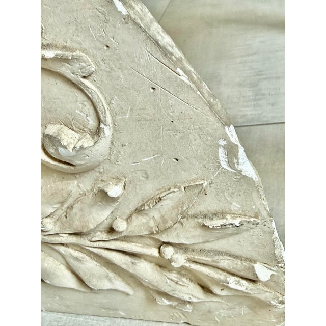 1892 Neoclassical French Large Decorative Architectural Bas-Relief Cast Plaster Workshop Sample, High Relief Scrollwork With Acanthus & Olive Leaves For Sale - Image 11 of 12