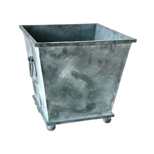 Early 21st Century Pair of Neoclassical Metal Planters For Sale - Image 5 of 8