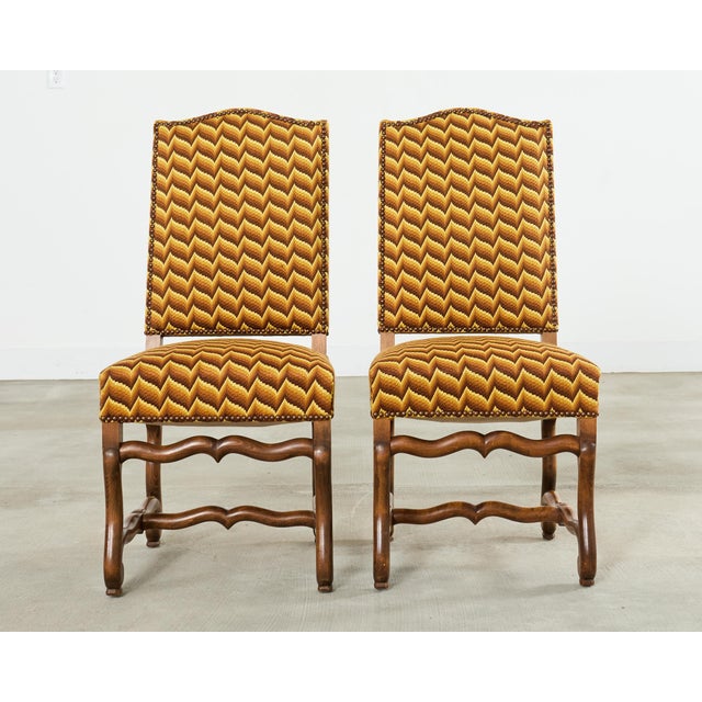 Set of Eight French Louis XIII Os De Mouton Maple Dining Chairs For Sale - Image 4 of 17