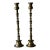 Vintage Mid Century Large Brass Altar Floor Candle Holders Patina, a Pair For Sale