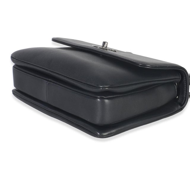 Black Calfskin Smooth Small Trendy CC Flap Bag For Sale In New York - Image 6 of 9