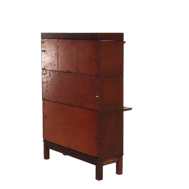 Arts & Crafts Lundstrom Quarter Sawn Oak Stack Barrister Bookcase C1910 For Sale - Image 11 of 15