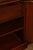 Karges English Style Mahogany Breakfront China Cabinet Display Bookcase with Carved Pediment and Silk Backing For Sale - Image 10 of 18