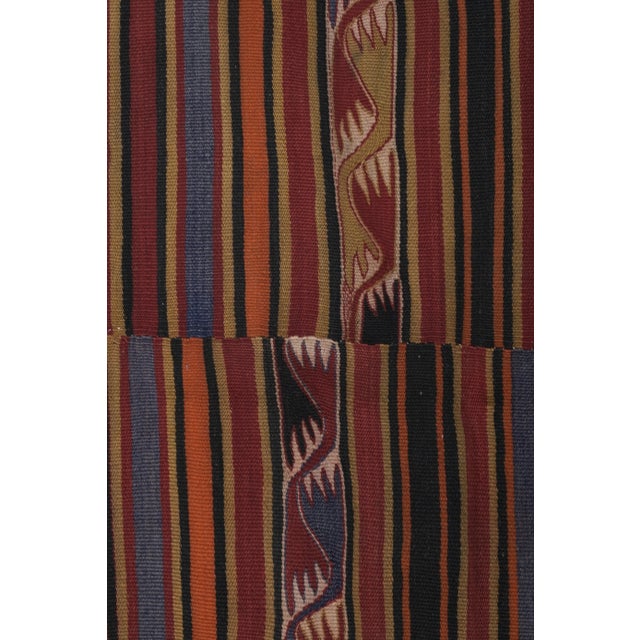 Brick Red 1960s Oversize Bohemian Striped Wool Kilim Rug 9' X 12'5'' For Sale - Image 8 of 12