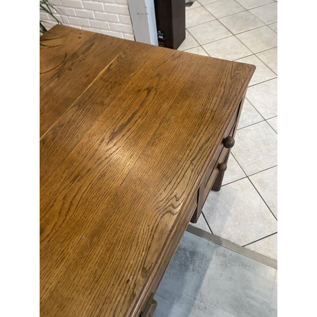 Brown Five-Drawer Desk in Oak, 1950 For Sale - Image 8 of 18