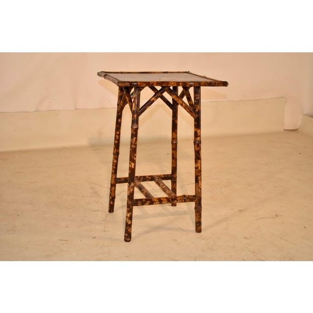 Wood 19th Century French Bamboo Table With Chinoiserie Top For Sale - Image 7 of 9