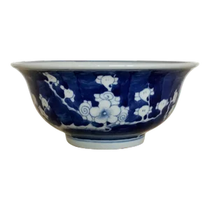 Qing Dynasty Blue and White Porcelain Prunus Bowl