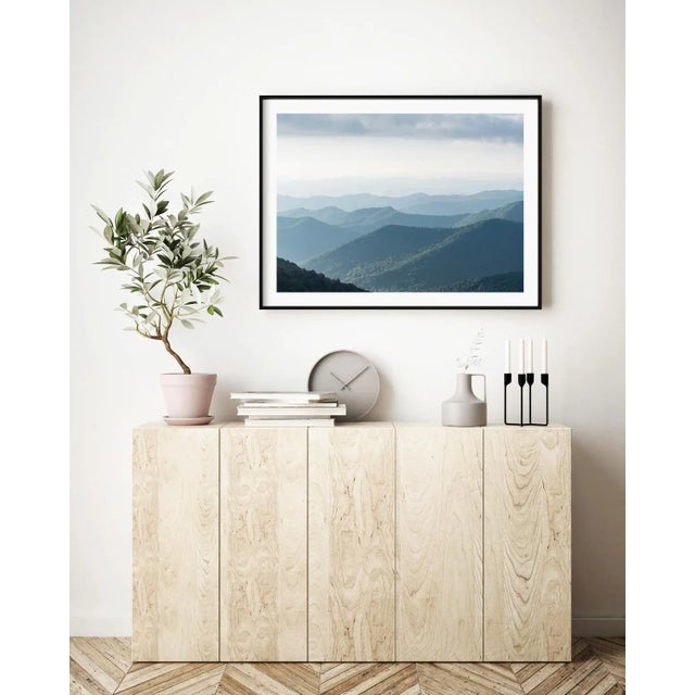 Blue 'Blue Ridge Mountains' Contemporary Asheville North Carolina Landscape Photography Print, Large 45 X 30" Fine Art Print For Sale - Image 8 of 9