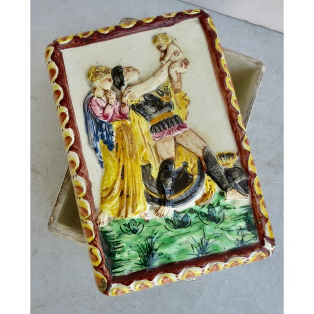 Italian Italian Faience Vanity Box Circa 1940s For Sale - Image 3 of 8