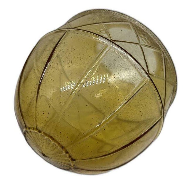 Art Deco 1960s Modern Mediterranean Style Yellow Amber Glass Globe For Sale - Image 3 of 6