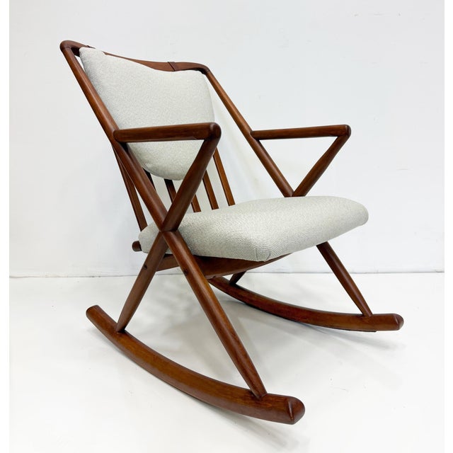 Danish Mid-Century Modern Teak Rocking Chair Model 182, Frank Reenskaug Attributed For Sale - Image 9 of 9