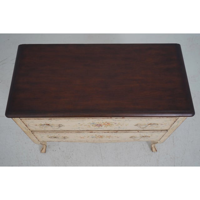 1990s Domain Venetian Paint Decorated 2 Drawer Commode Chest For Sale - Image 5 of 12