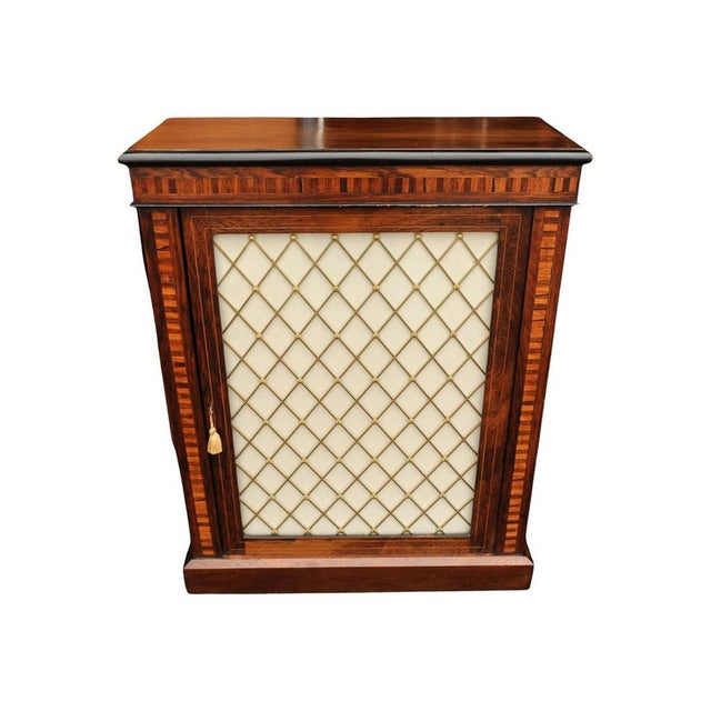 Victorian Rosewood Pier Cabinet with Glazed Front and Lattice Gilt Metal, 1890s For Sale - Image 3 of 10